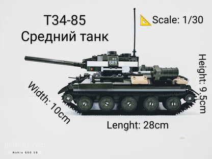 Sluban ModelBricks T34-85 M38-B0689 M38-B0978 M38-B0982